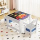 image 3 of COSTWAY Kids Multifunctional Table and 2 Chairs Set Blue