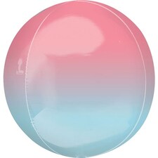 Ombre Red And Blue Orbz Foil Helium Balloon 38cm / 15 in