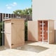 image 5 of Outsunny Wooden Garden Shed, Outdoor Storage Small Shed with 2 Shelves, Sloped Roof and Bolt Latch, Compact Utility Tool Cabinet Organiser for Yard Patio Garage, 75 x 56 x 115 cm, Natural
