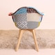 image 8 of Patchwork Halo Dining Set Includes a Black Dining Table & Set of 4 Fabric Chairs | Multi | Multicolor