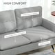 image 4 of HOMCOM Modern Two Seater Sofa, Button Tufted Loveseat with Cushions and Steel Legs for Living Room, Guest Room, Grey