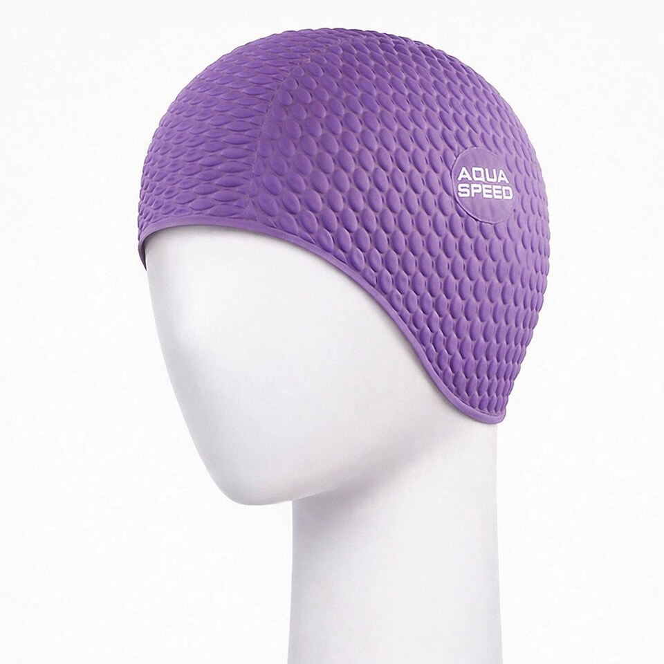 image 1 of Ladies Bombastic Swimming Cap | Long Hair Soft Latex Comfortable Fit Cap | Purple | Purple | One Size | 1