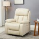 image 8 of Chester Single Motor Rise Recliner Bonded Leather Heat & Massage Chair (Cream)