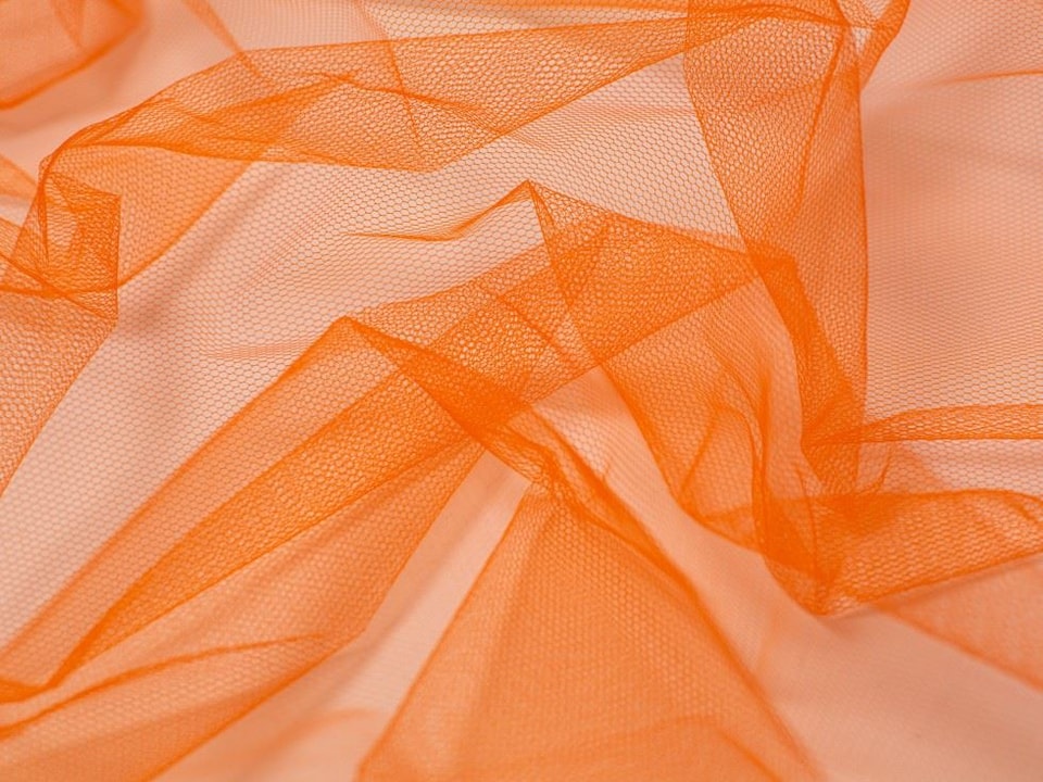 Minerva Core Range Orange Dress Net Fabric for Dressmaking, 135cm / 53" Wide - per metre