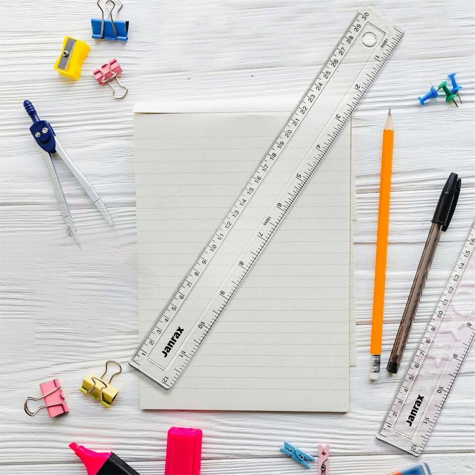 image 1 of Shatter Resistant 30cm Plastic Ruler by Janrax
