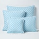 image 5 of Homescapes Cotton Blue Polka Dots Cushion Cover - 45 x 45 cm | Blue | Blue | 45 x 45 cm