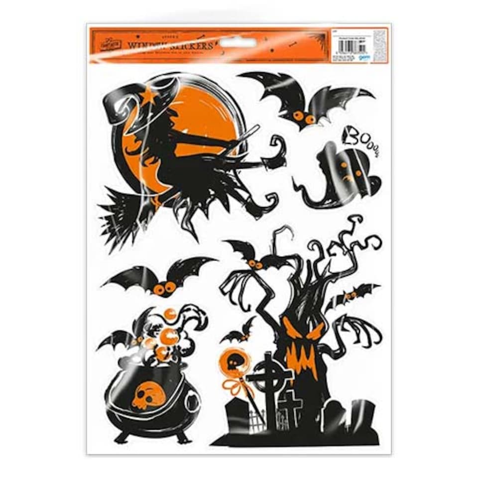 Spooky Witch Halloween Window Stickers
