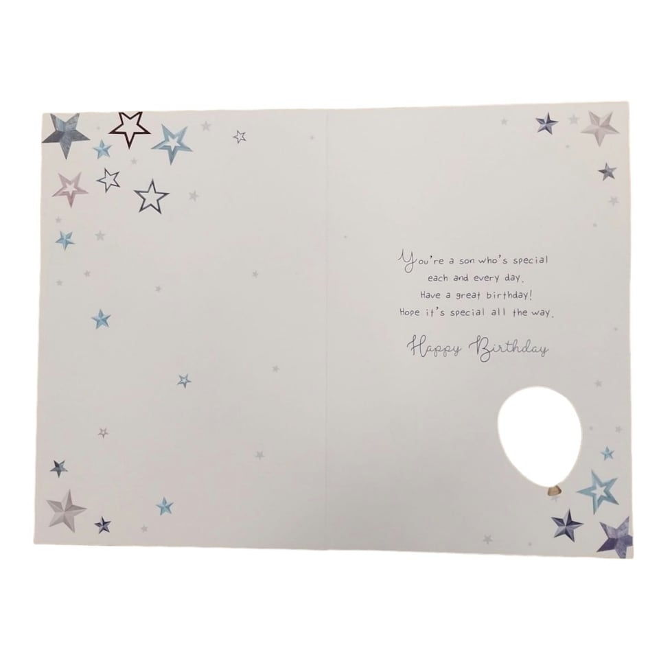 image 1 of To a Special Son Happy Birthday Balloon Boutique Greeting Card