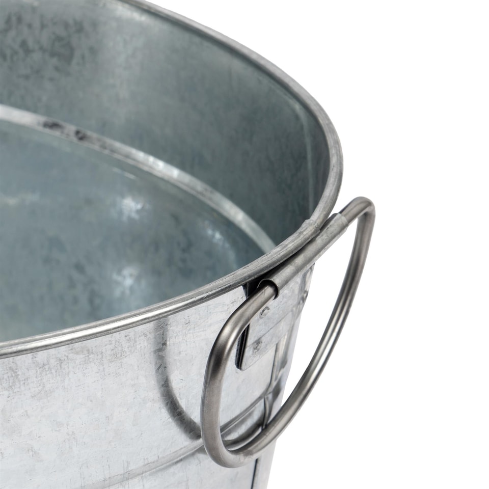 image 1 of Harbour Housewares Vintage Metal Large Drinks Bucket - Silver