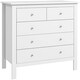 image 1 of HOMCOM Modern Chest of Drawers, 5 Drawer Storage Cabinet with Metal Handles and Runners for Bedroom, White