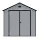image 1 of 8 x 6 (2.42m x 1.92m) Double Door Apex Plastic Shed - Light Grey