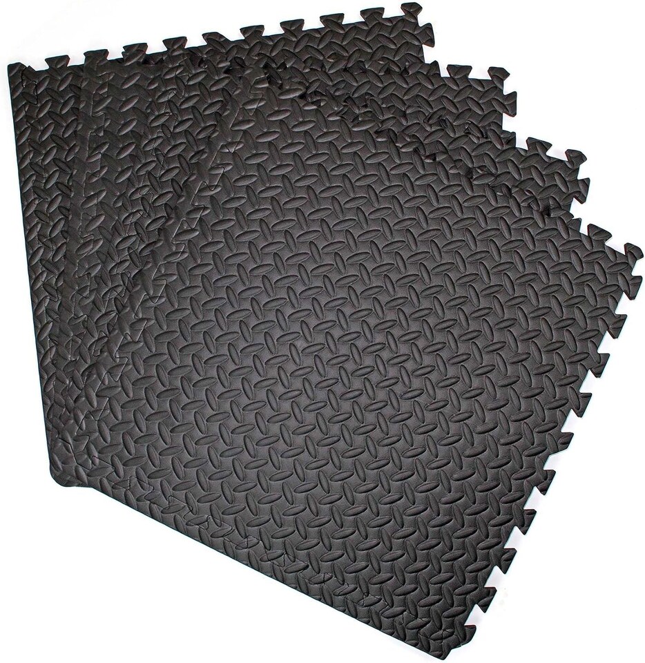 image 1 of Actiasmat - Interlocking Gym Mats EVA Soft Foam Flooring Play Exercise Garage Floor Tiles (16 sqft - 4 Tiles)