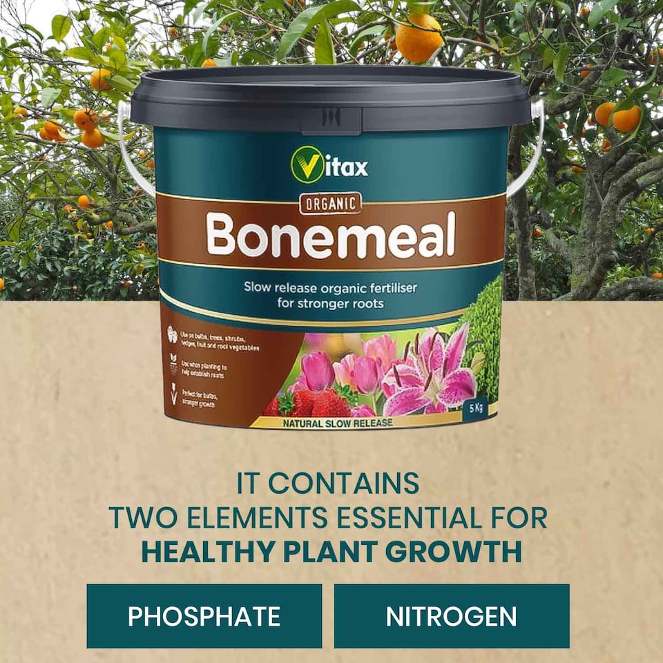image 1 of Vitax Organic Bonemeal Fertiliser 5kg Slow-Release Plant Food for Strong Root Growth & Healthy Soil
