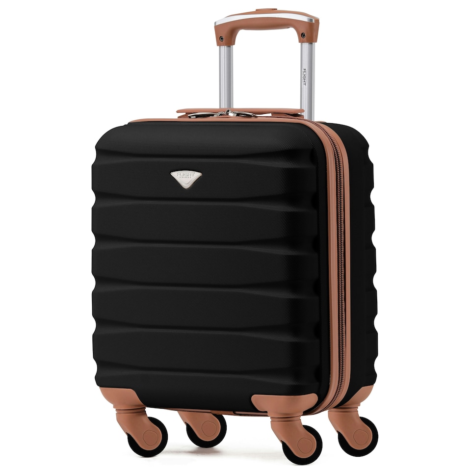 image 1 of 45x36x20cm EasyJet Free Underseat Carry-On Cabin Bag - Lightweight 4 Wheels ABS Hard Shell Suitcase Black | Black/Tan | Cabin Bag
