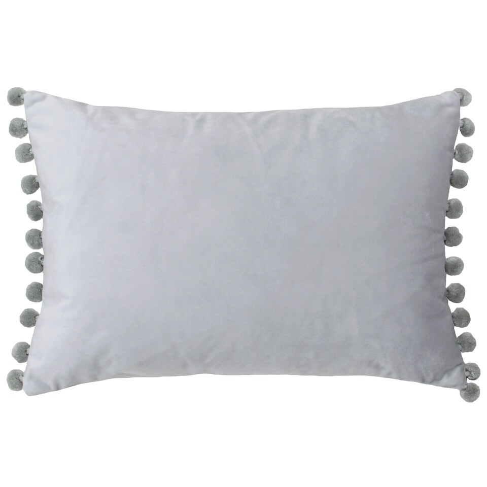 Paoletti Fiesta Velvet Cushion, Dove/Silver, 35 x 50cm
