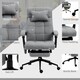 image 6 of Vinsetto Fabric Vibration Massage Office Chair with Heat, Head Pillow, Grey