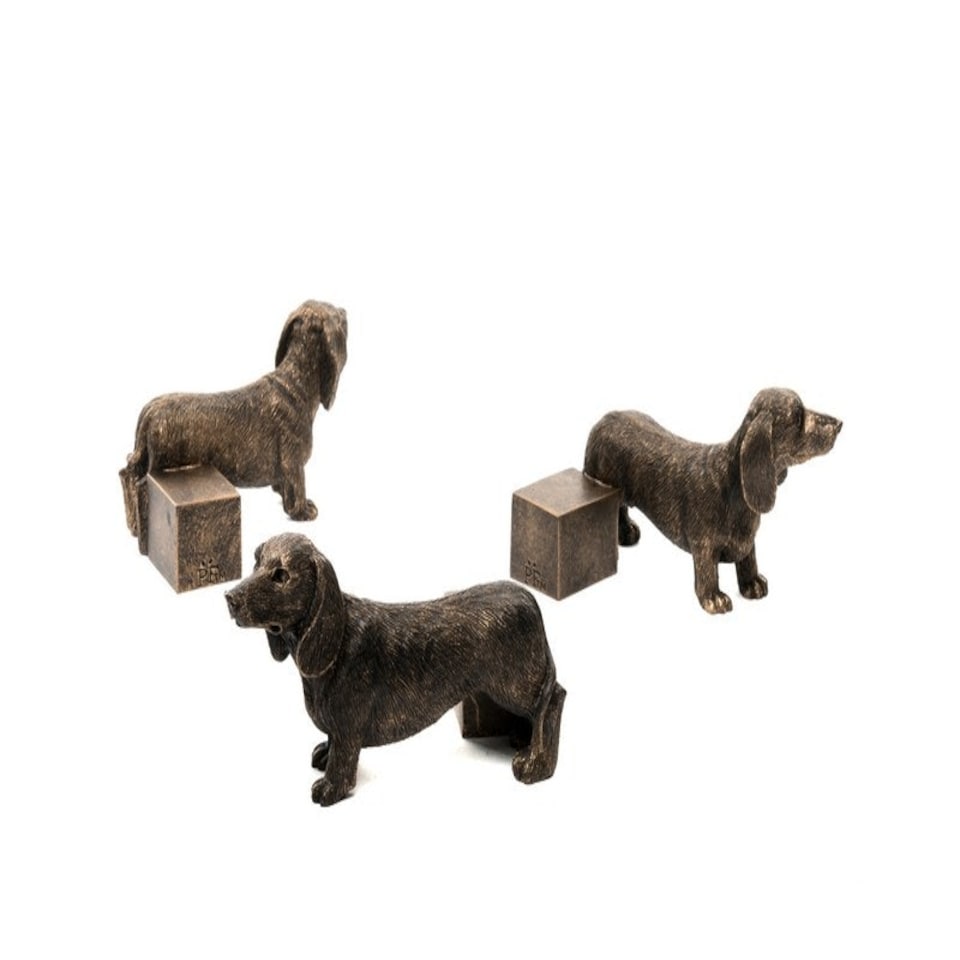 image 1 of Dachshund Plant Pot Feet - Set of 3 - L7.5 x W10 x H5.3 cm Brown