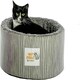 image 4 of Danish Design Battersea Dogs Home Snuggle Stripes Black and White Sherpa Fleece Lining Cat/Kitten Cosy Bed Large 20 Inch