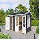 image 3 of Wrexham 1-Log Cabin, Wooden Garden Room, Timber Summerhouse, Home Office - L430 x W288.1 x H250.8 cm Brown
