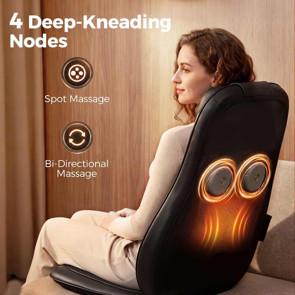 image 1 of HOMCOM Back Massager with Heat, Deep Tissue Massage Chair for Home Office