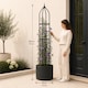 image 7 of Garden Obelisk for Climbing Plants 220cm 7ft - Metal Plant Cage Support Trellis Rose Tower for Flowers, Patio Pots, Shrub, Borders