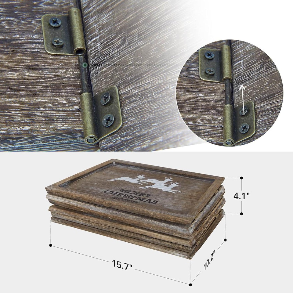image 1 of 31.5inch Christmas Tree Skirt Foldable Wooden Box Tree Stand Base Cover Tree for Tree Decorations