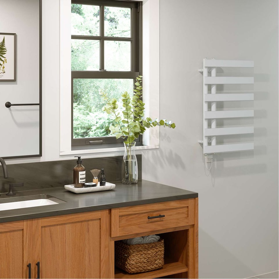 image 1 of Agar - White Electric Towel Rail H748mm x W500mm 300w Standard
