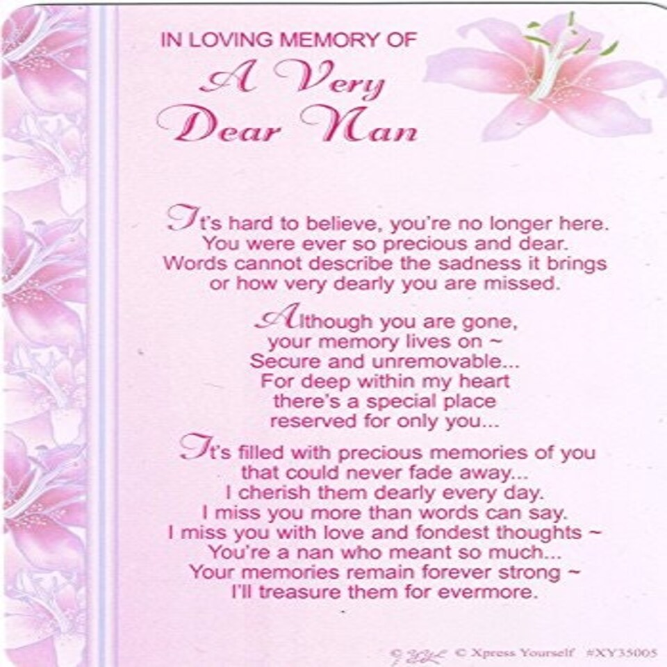 image 1 of In Loving Memory of a very Dear Nan Graveside Card