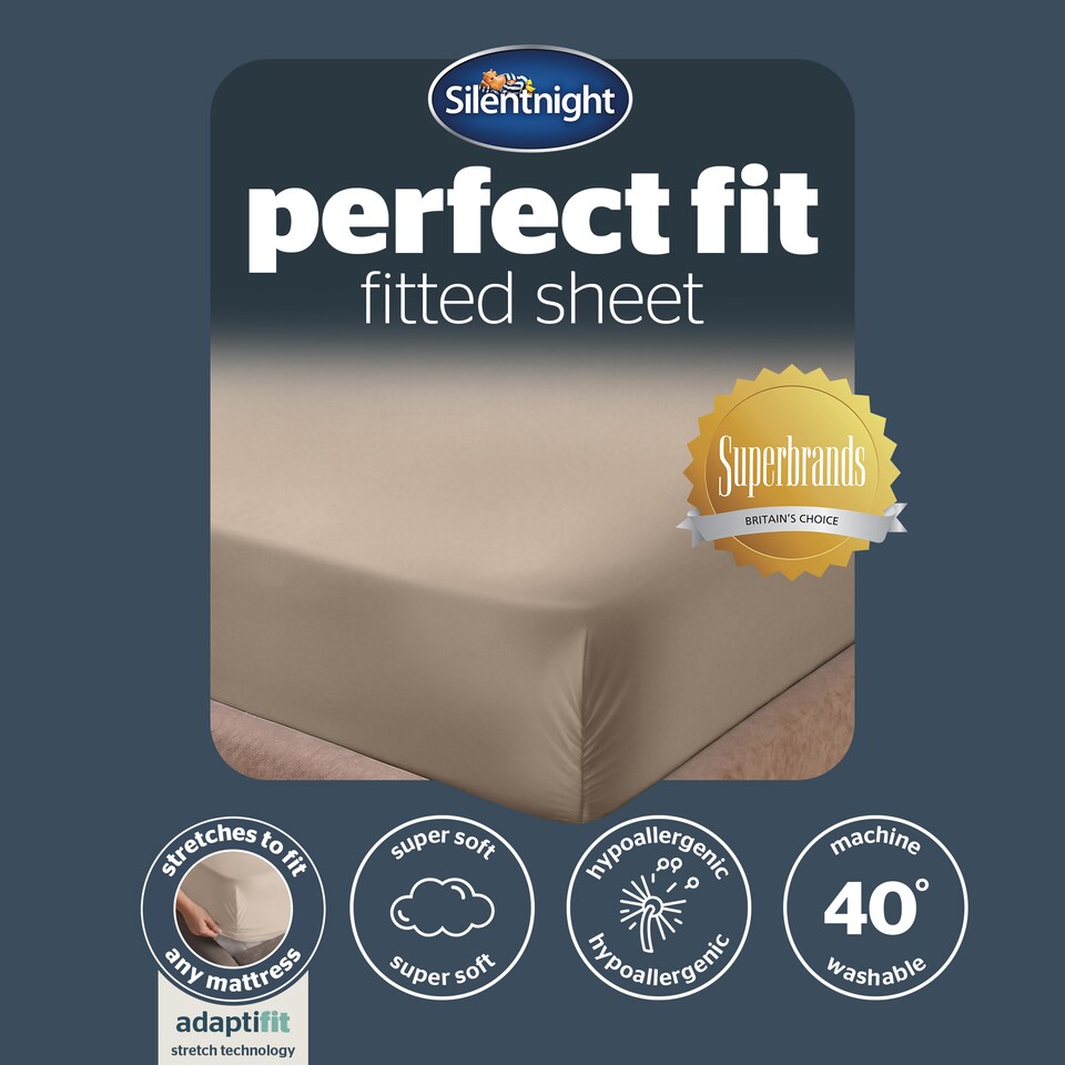 image 1 of Silentnight Supersoft Perfect Fit Fitted Sheet, Natural