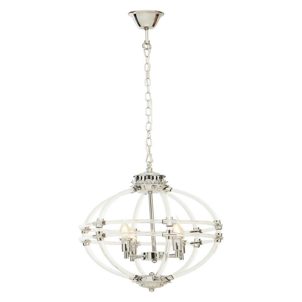 image 1 of Interiors by Premier Pendant Light In Clear Acrylic And Chrome Finish