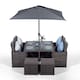 image 1 of Giardino 4 Seater Rattan Cube Dining Set | Grey | Grey