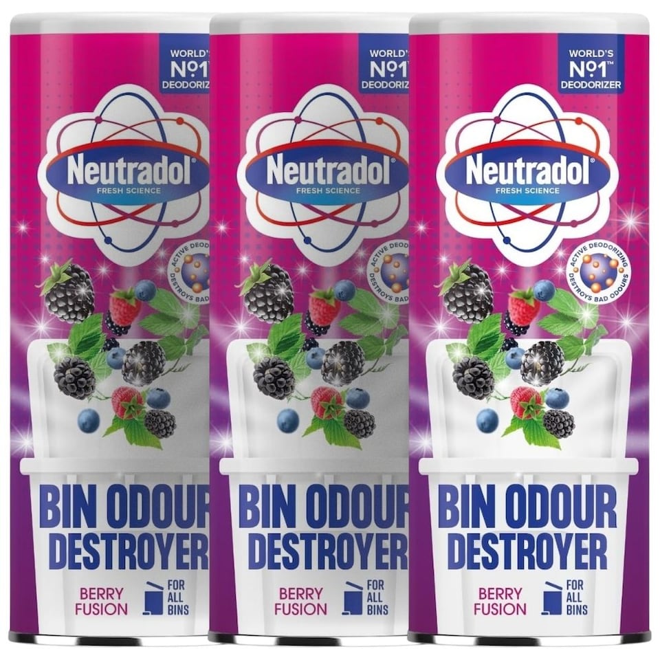 image 1 of Neutradol Odour Destroyer Dustbin Powder Berry Fusion 350g | Pink | 3 - Pink | 3