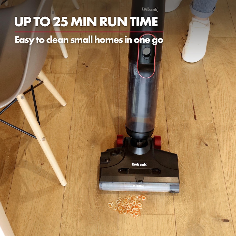 image 1 of Ewbank EWHF03988 HYDROH1 Cordless Hard Floor Cleaner, 2-in-1 Wet & Dry Vacuum Cleaner, 10,000Pa Suction, Self-Cleaning Dock, 820ml Dual Water Tanks, LED Display, 25-Minute Runtime, Black