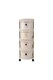 image 4 of Living and Home 4-Tier Rolling Storage Cart with Drawers and Lockable Casters | Cream