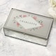 image 1 of Personalised Floral Watercolour Mirrored Jewellery Box