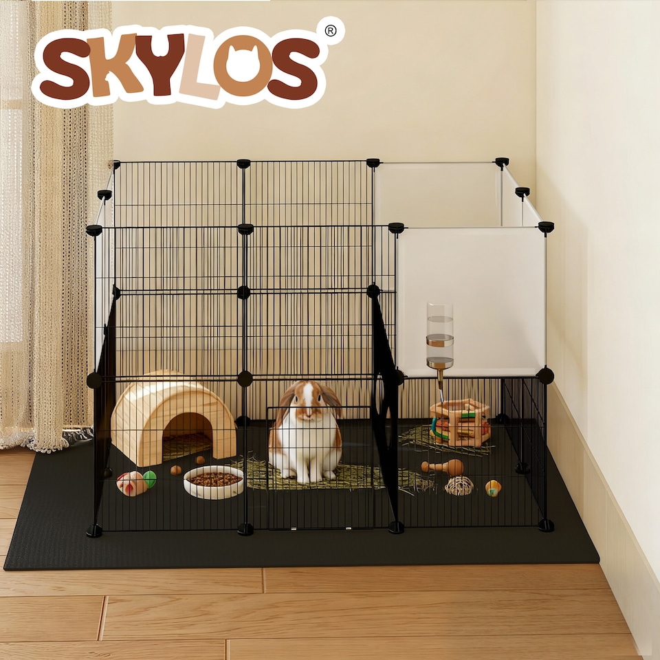 image 1 of Skylos Pet Pen 24 Panel Puppy Rabbit Kitten Playpen Indoor Enclosure Run Cage