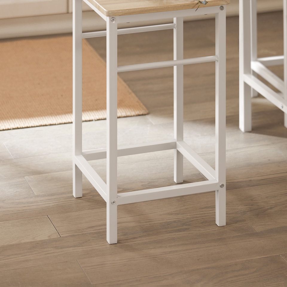 image 1 of SoBuy Breakfast Bar Table and Stools Set 5-Piece, Light Oak/White, 39.4x23.6x34.3 inches, 26.25 kg - OGT11-WN