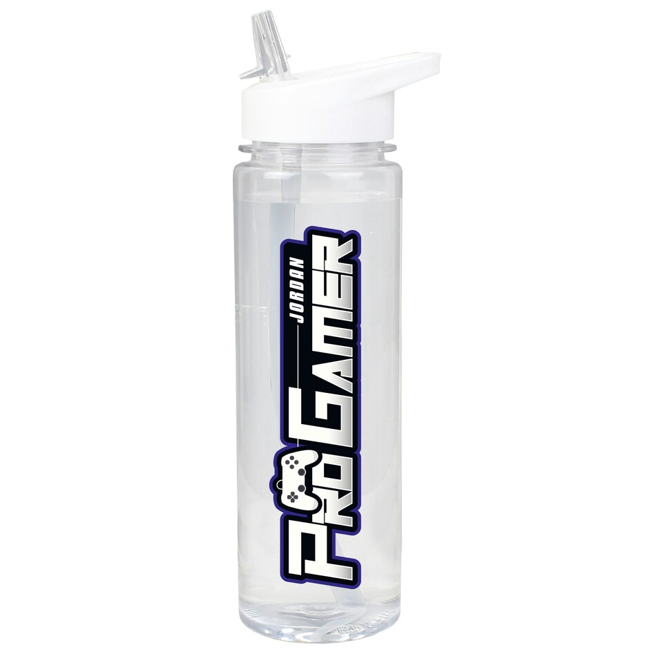 image 1 of Personalised Pro Gamer Water Bottle Clear | One Size