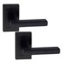 image 2 of Golden Grace Leon Design Straight Door Handles on Square Rose in Matt Black Finish with 64mm 3 Lever Mortise Lock and Key Hole Black