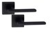 image 2 of Golden Grace Leon Design Straight Door Handles on Square Rose in Matt Black Finish with 64mm 3 Lever Mortise Lock and Key Hole | Black | 1 Set