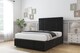 image 3 of Sloomy Lisbon Black Plush Divan Bed Base 2 Drawers Right Side With 26 Inch Strutted Headboard & 12 Inch Matching Footboard | Black | Black | King | 1