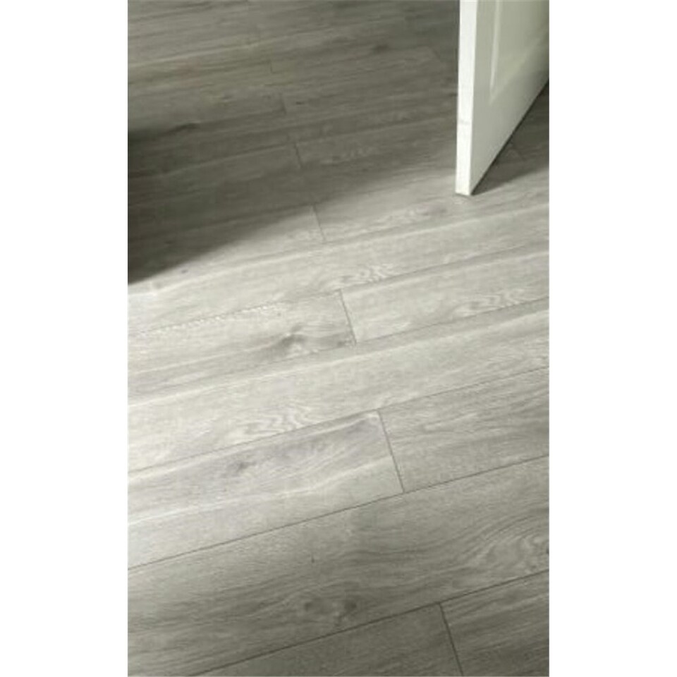 image 1 of PACK OF 10 (Total 10 Units) - Medium Grey Oak 12mm Thick Laminate Flooring (14.8m2 Coverage)
