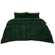 image 5 of OHS Ultra Soft Teddy Fleece Duvet Cover and Pillowcase Bedding Set, Double - Forest Green