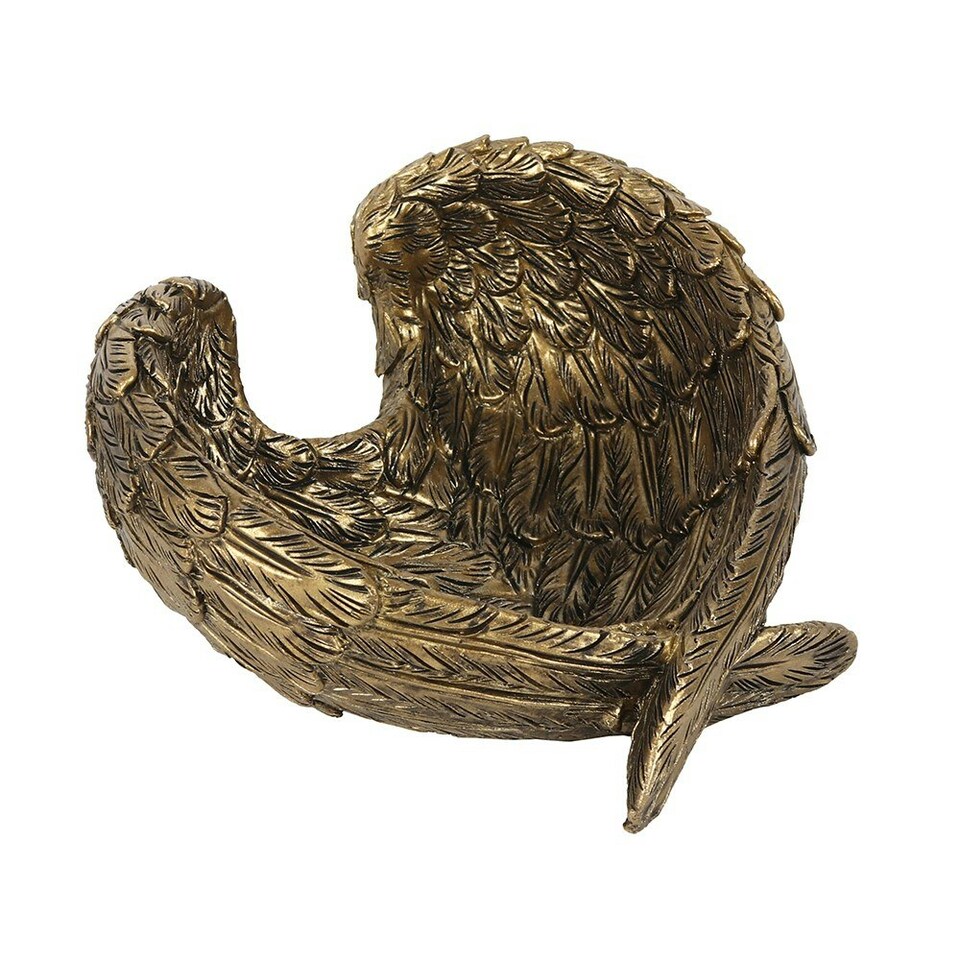 image 1 of Something Different Guardian Angel Wing Trinket Dish - Gold - One Size