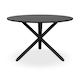 image 3 of Malvern Round Dining Table 4-6 Seater w Solid Black Oak Legs | Clear | Glass