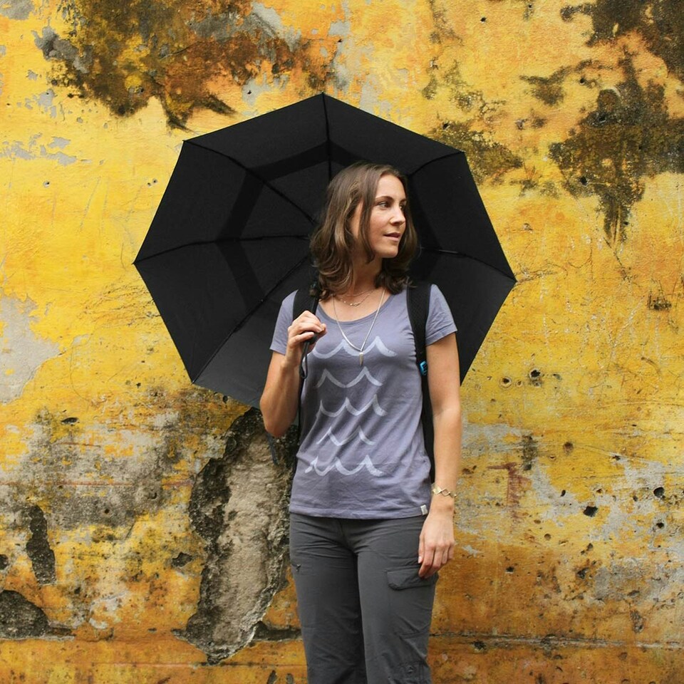 image 1 of Lifeventure Medium Trek Umbrella Black