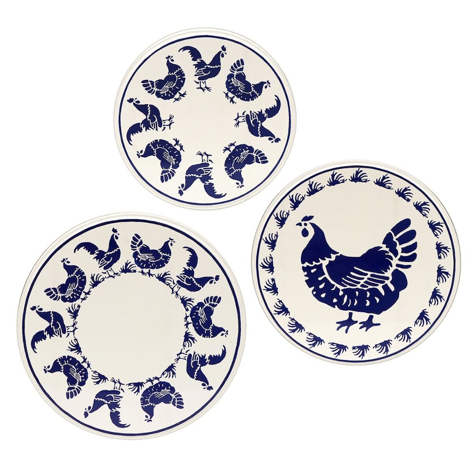 image 1 of Emma Bridgewater - Blue Hens Set 3 cake tins | Multi | Cake Tins