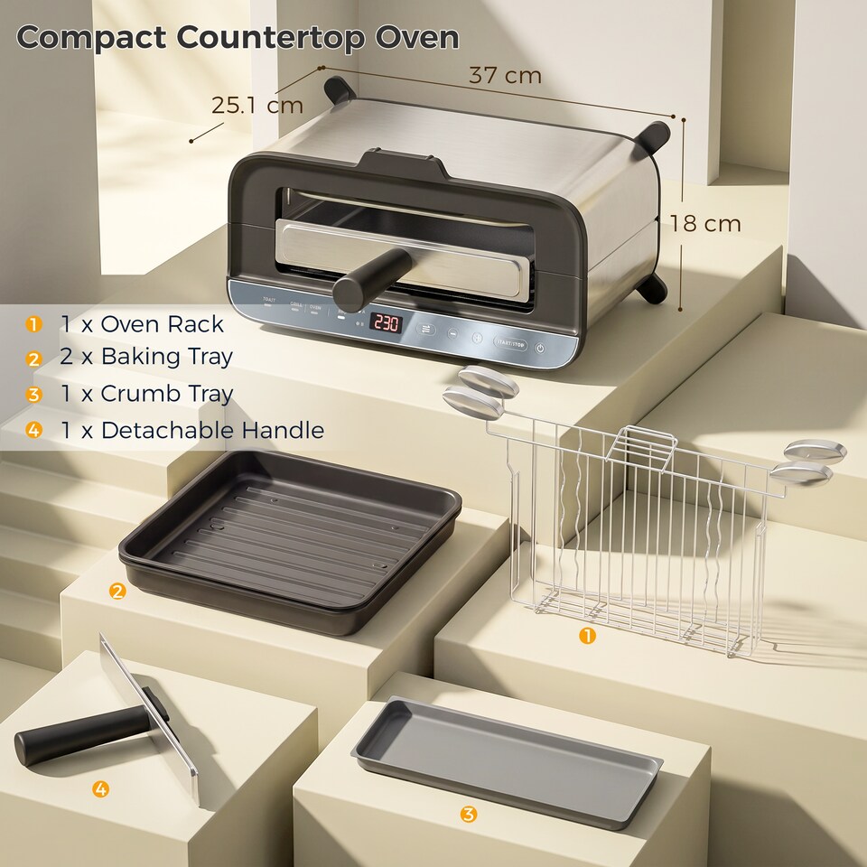 image 1 of HOMCOM Air Fryer Oven, Convection Oven, 12 L