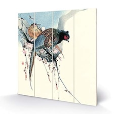 OHARA KOSON (PHEASANTS) - WOOD PANEL