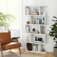 image 3 of COSTWAY 5-tier Bookcase S-Shaped Bookshelf Display Rack White White